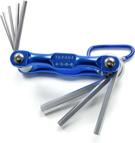 Vista 11 de Utoolmart Juego de llaves hexagonales, juego de llaves Allen 8 en 1, herramienta de reparación de llaves combinadas plegables para tornillo