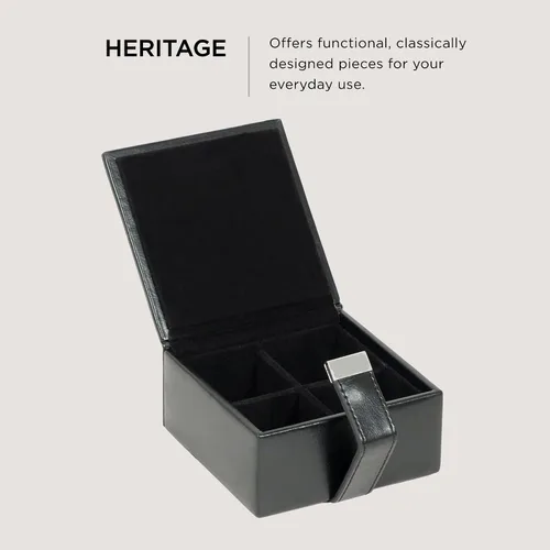 Vista 2 de WOLF Heritage - Caja para gemelos, piel sintética, forro ultra gamuza, cierre magnético