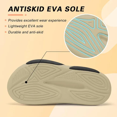 Vista 6 de Besroad Pantuflas de recuperación para hombre y mujer, sandalias de recuperación con soporte de arco, antideslizantes, cojín grueso, reduce
