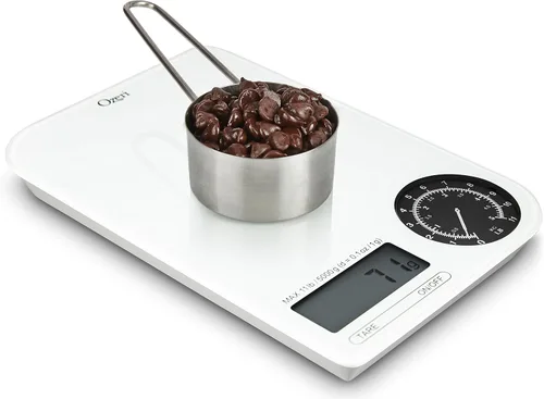 Vista 7 de Ozeri ZK18-WB Rev - Báscula digital de cocina con esfera electromecánica de peso, esfera negra
