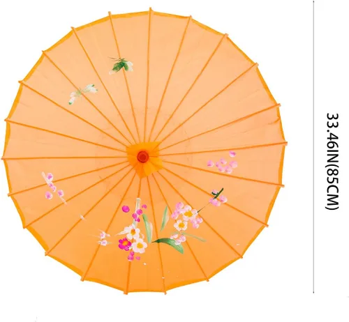 Vista 11 de THY COLLECTIBLES Sombrilla china japonesa de 33 pulgadas para bodas, fotografías, disfraces, cosplay, decoración y otros eventos (azul)