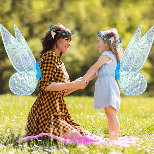 Vista 5 de Alas de hadas para adultos, alas de mariposa para mujeres y niñas, disfraz de Halloween, alas de ángel, disfraz, fiesta de cosplay