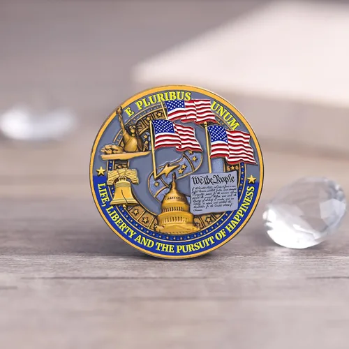 Vista 9 de Medalla Conmemorativa del 250 Aniversario de EE. UU. - Mercancía de América 250 con Águila Americana y Bandera de EE. UU. 250 Años de Libertad