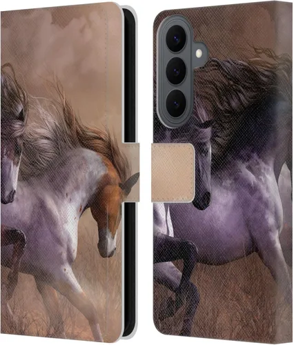 Vista 247 de Head Case Designs Officially Licensed Laurie Prindle A Morgan Christmas Western Stallion Leather Wallet Case Compatible with Samsung Galaxy A07 4G