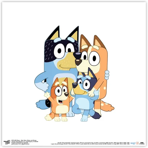 Vista 9 de Gallery Pops Bluey - Arte de pared de papá, mamá, Bluey y bingo, versión enmarcada negra, 12 x 12 pulgadas