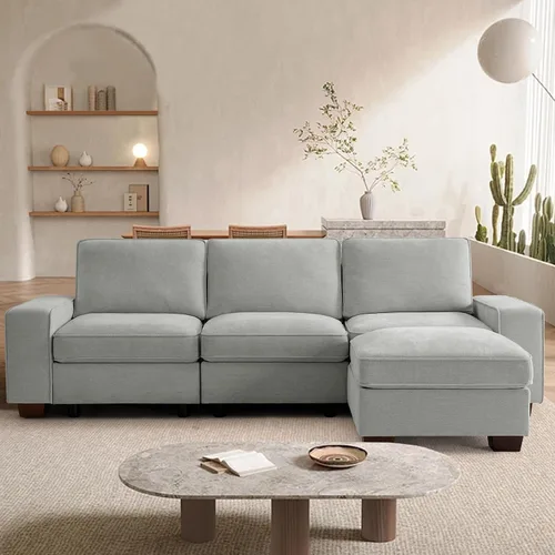 Vista 36 de TEKAMON - Sofá modular de 73" con almacenamiento en el asiento, sofá biplaza moderno de tela de chenilla para sala de estar, oficina, apartamento