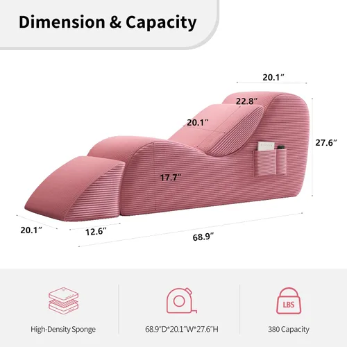 Vista 2 de Sillas de yoga para adultos, silla de salón ergonómica para interiores con bolsillo lateral, cojín lumbar, otomana, silla de yoga perfecta