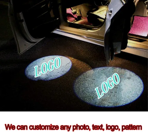 Vista 6 de NewL Luz de puerta de auto con logotipo personalizado, luz de bienvenida, proyección de sombra, luz de paso DIY