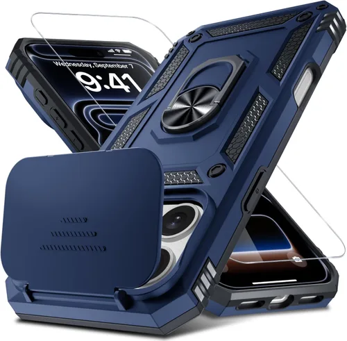 Vista 61 de Janmitta Funda para iPhone 8 Plus/7 Plus/6 Plus, Cubierta de Teléfono con Cubierta Deslizante Integrada para Lente de Cámara + Protector