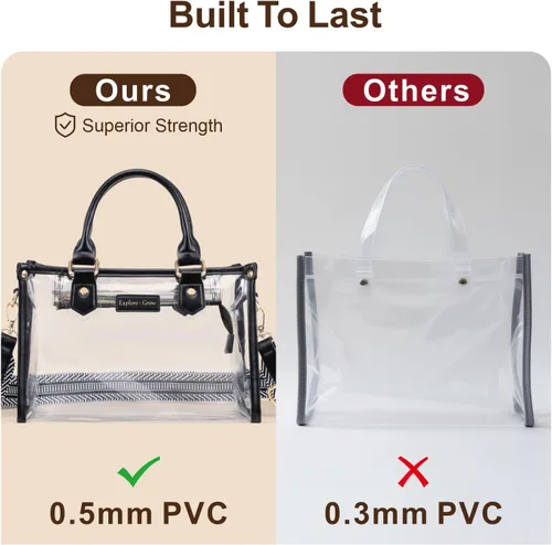 Vista 8 de PACKISM Bolsa transparente aprobada para estadios, bolsa transparente para eventos de estadio con bolsa interior, perfecta para eventos deportivos