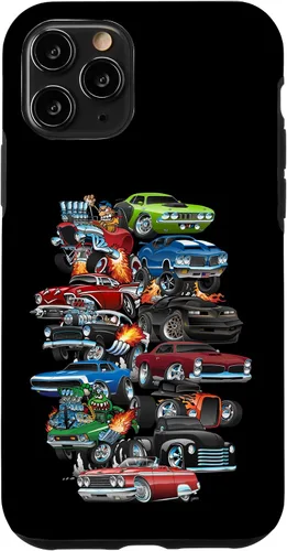 Vista 28 de Funda para iPhone 13 Hotrods, autos clásicos, coches musculosos y carros de carreras