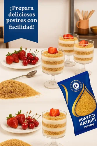 Vista 4 de Eastern Feast - Kataifi asado, 8 oz (227 g), masa Kunafa triturada lista para usar para chocolate Dubai, postres, coberturas