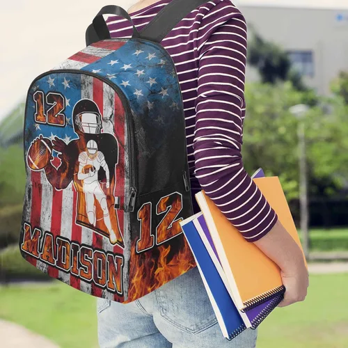 Vista 4 de Bolsa de viaje personalizada para niños, mochila personalizada para niños adolescentes con nombre para hijo, hija, regalo de regreso a la escuela