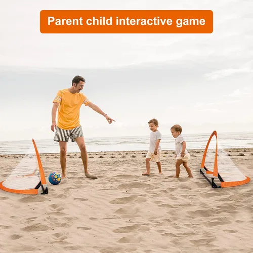 Vista 5 de Win SPORTS Redes de fútbol portátiles plegables Pop Up Pro 2 con estuche de transporte y conos de entrenamiento, práctica en patio trasero, escuela