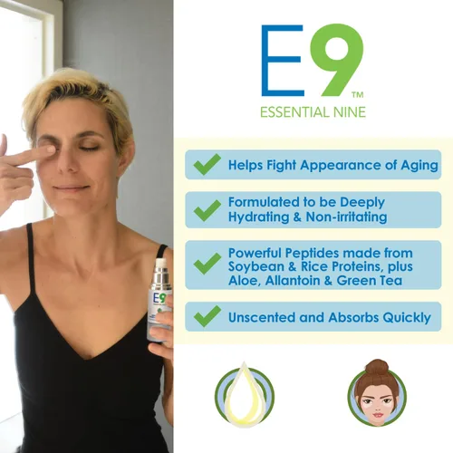 Vista 2 de Eye Eco Essential 9 (E9) Suero facial y párpados – Suero antiedad – Profundamente hidratante y no irritante – Para párpados y piel circundante, sin