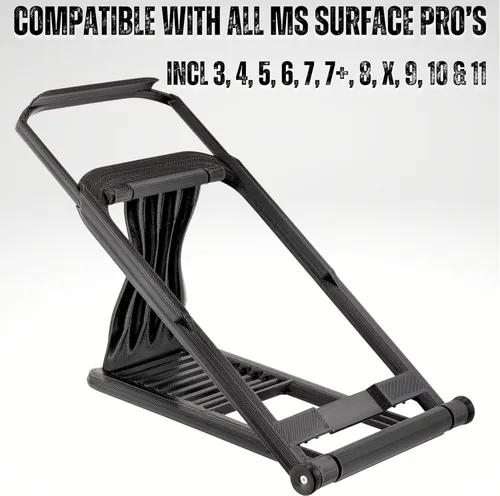 Vista 6 de Soporte para Surface Pro con teclado adjunto, soporte de escritorio ergonómico compatible con Surface Pro 11/10/9/8/7/6/5/X & Go - Altura ajustable