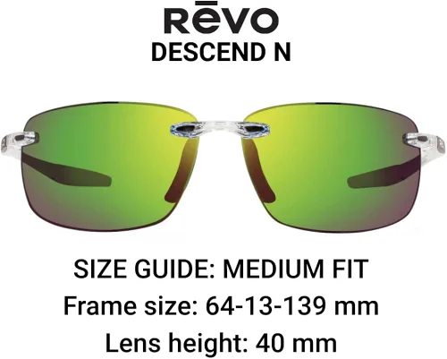 Vista 2 de Revo Gafas de sol Descend N lente polarizada con marco rectangular sin montura