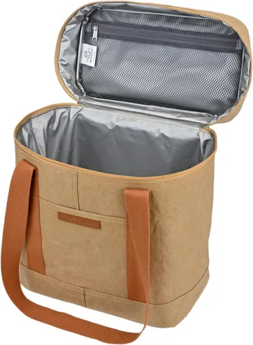 Vista 3 de Out of the Woods Enfriador de morsa, reutilizable y ecológico, asas sobre el hombro, asas de 10.5 pulgadas, papel lavable, bolsillo exterior