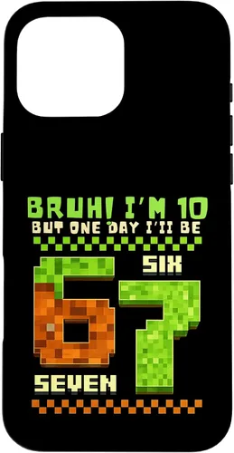 Vista 19 de Bruh I'm 10 But One-Day I'll Be 67 Retro 10th Birthday Kids Case for iPhone 17
