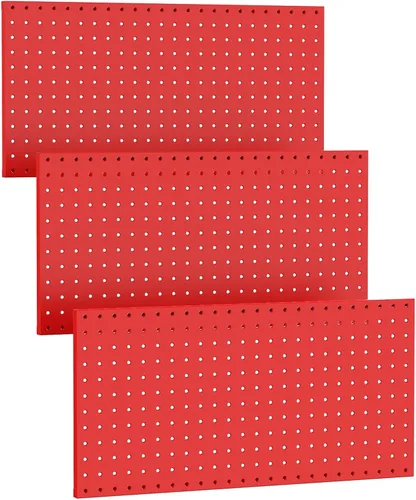 Vista 11 de TORACK 3 piezas de paneles de tablero de clavijas de metal para almacenamiento de herramientas de garaje en pared, tablero de clavijas para banco