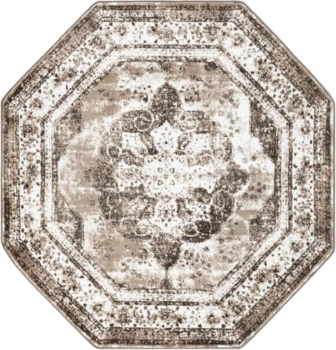 Vista 367 de Unique Loom Colección Sofia - Alfombra de área Salle Garnier (7' 1" x 10' Rectángulo, Borgoña/ Marfil)