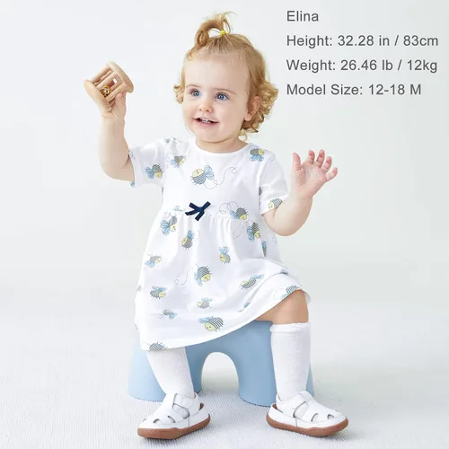 Vista 142 de pureborn Vestido de bebé niña 0-24 meses