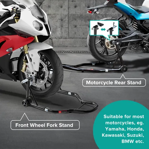 Vista 7 de Soporte para motocicleta, basculante delantero y trasero para bicicleta deportiva, 850 libras, U+L Fits BMW Yamaha Honda Kawasaki Suzuki