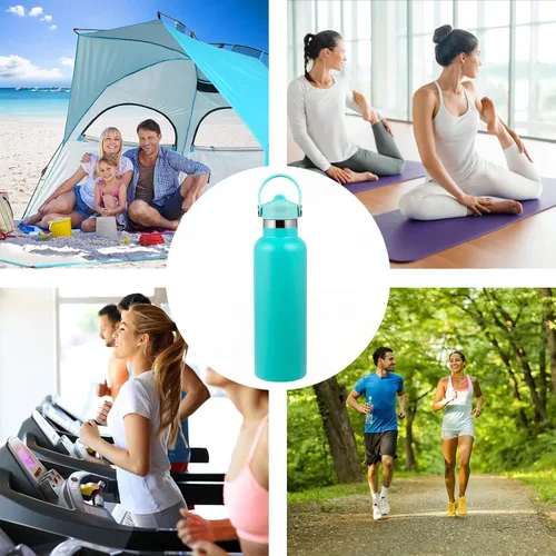 Vista 6 de Tapa de popote compatible con botella de agua de boca estándar de 24 onzas y 21 onzas, tapas con popote para botellas de agua Hydroflask, parte