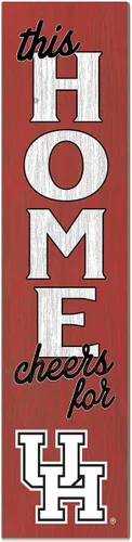 Vista 91 de KH Sports Fan Letrero de Alabama Crimson Tide This Home Cheers for Porch Leaner, 11 x 46 pulgadas, carmesí de marea carmesí; muestra tu espíritu