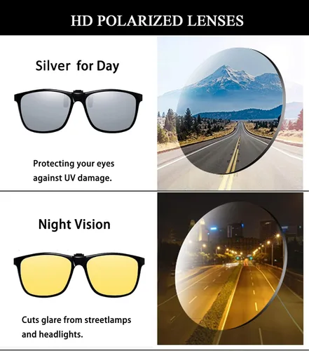 Vista 6 de Gafas de sol polarizadas con clip antirreflejos, protección UV, gafas de sol para conducir sobre gafas graduadas
