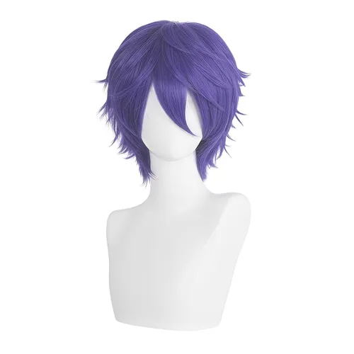 Vista 9 de COSPLAZA Peluca corta negra para cosplay con puntas esponjosas, resistente al calor, pelo sintético para emo Negro