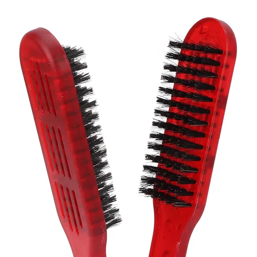 Vista 7 de Pinza para alisar el cabello, peine de doble cara para peinar el cabello rizado y ondulado, herramienta alisadora con cepillos dobles