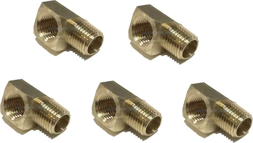 Vista 3 de Codo de calle de 90 grados de latón 1/4" macho NPT X 1/4" hembra NPT combustible/aire/agua/aceite/gas WOG (cantidad 01)
