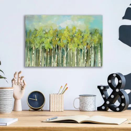 Vista 3 de Epic Art 'April Tree Tops' de Silvia Vassileva, arte de pared de vidrio acrílico, 16.0 x 12.0 in