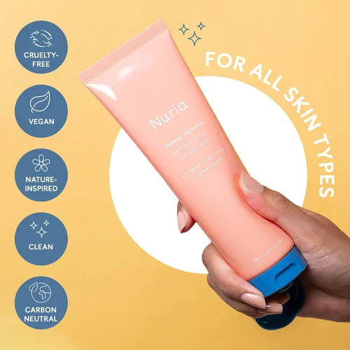 Vista 6 de Nuria - Exfoliante facial Defend, exfoliante facial sin microperlas, esencial para el cuidado de la piel para mujeres y hombres, 4.1 fl oz/4.1 fl oz