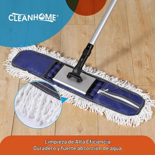 Vista 3 de CLEANHOME - Trapeador de polvo comercial de 24 pulgadas para limpieza de suelos resistente With 59” Extendable Long Handle,Hotel Gym Garage