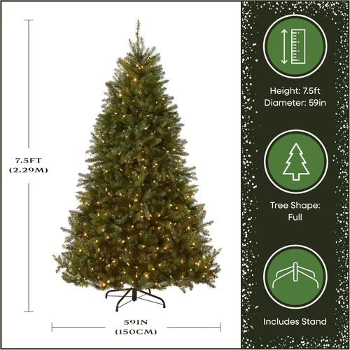 Vista 7 de National Tree Company Árbol de Navidad artificial preiluminado de abeto