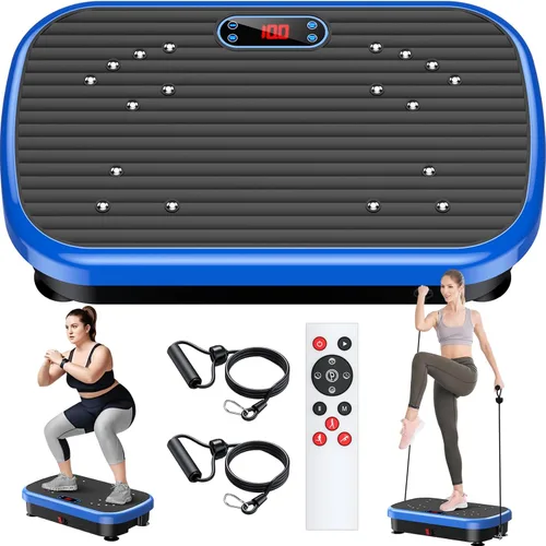 Vista 10 de PUREROYI Vibration Plate Exercise Machine, 180 Speeds Workout Vibrating Plate for Lymphatic Drainage Weight Loss, Whole Body Vibration Platform