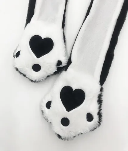 Vista 6 de GADMEXILY Gorro de peluche con orejas de animal para saltar para Halloween, Navidad, cosplay, novedad, gorra de fiesta para adultos, mujeres y niños