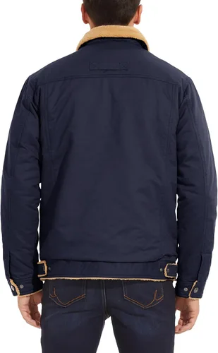Vista 2 de MAGNIVIT Chaqueta tipo cargo de algodón para hombre, con forro polar, abrigo de trabajo con 5 bolsillos