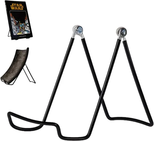 Vista 7 de KINGDOM SOLUTIONS HECHO EN EE.UU. Paquete de 2 caballetes ajustables de metal negro - Soporte para libros - Soporte de placa resistente para arte