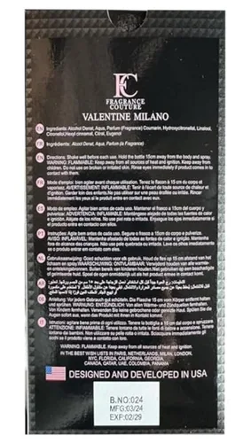 Vista 6 de Valentine Milano para hombre EDP 3.4 FL. OZ.