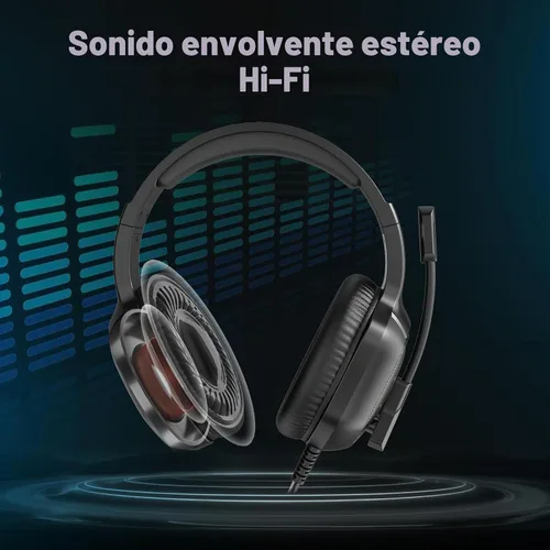 Vista 2 de IMYB A36 Auriculares para juegos con micrófono estéreo para PC, PS5, Xbox Negro