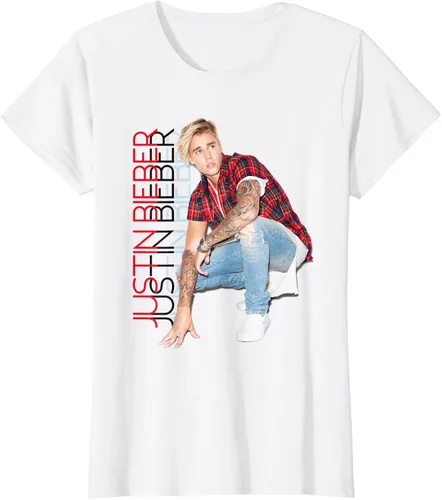 Vista 4 de Justin Bieber Camiseta oficial de pie alto, Blanco