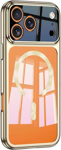 Vista 9 de Funda magnética para iPhone 17 Pro Max /17 Pro/Air/17, cubierta trasera de disipación de calor transparente ultra delgada, bisel galvanizado Plateado
