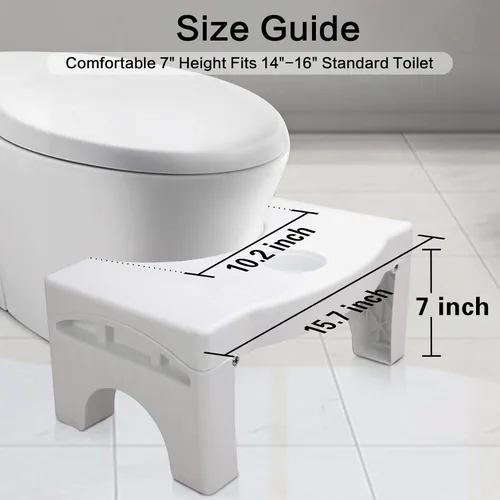 Vista 6 de Taburete plegable para inodoro para adultos, taburete portátil resistente Blanco