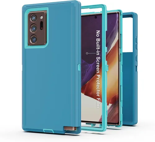 Vista 11 de Funda para Galaxy Note 20 Ultra 5G, funda protectora resistente con [3 capas] Cubierta de protección de goma resistente a prueba de golpes