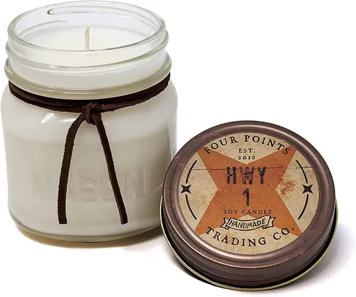 Vista 5 de HWY-1 Vela perfumada de aromaterapia de soja de 4 onzas con tarro - Four Points Trading Co.