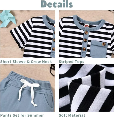 Vista 5 de Aalizzwell Camiseta de verano para bebés recién nacidos y niños