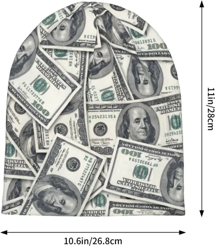 Vista 4 de Us Bill Dollars Money Knit Beanie Hat Adultos Stretch Knit Skull Beanies Cap Sombreros para Mujeres Hombres